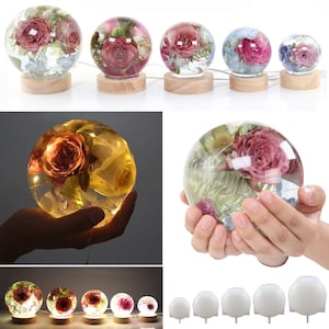 DIY Epoxy Resin Globe Silicone Mold with Dried Flowers, Crystal Ball, Shiny Silicone Mold for Home Decoration, Gift Making F845