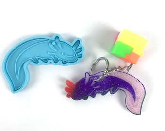 Stampo in resina siliconica per ciondolo a forma di salamandra, stampo per portachiavi in resina, stampi per la creazione di regali, stampo in resina epossidica F1017