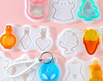 Resin Shaker Silikonform, Katze, Bär, Außerirdischer, Troianisches Pferd, Flasche, Geist, Formen für die Geschenkeherstellung, Epoxidharzform F1070