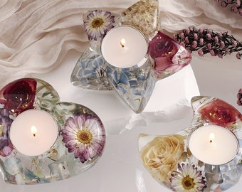 Stern Mond Herz Kerzenhalter Silikonform - Teelichthalter Form - Beton, Gips Harz Kerzenhalter Form - Dekoration F2543