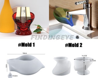 2 Stampo in silicone per scatola di sapone in stile creativo, stampo per scatola di sapone a forma di loto, stampo per portasapone, stampo per scatola di stoccaggio del sapone, stampo per decorazione domestica fai da te F501