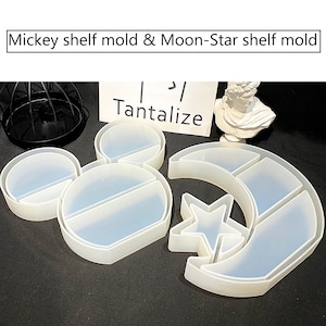 Mickey Shelf Resin Mold, Moon Star Shelf Resin Mold, Jewelry Box, Dish Resin Mold, Plate Resin Mold, DIY Crafts For Women's Gifts, F8081