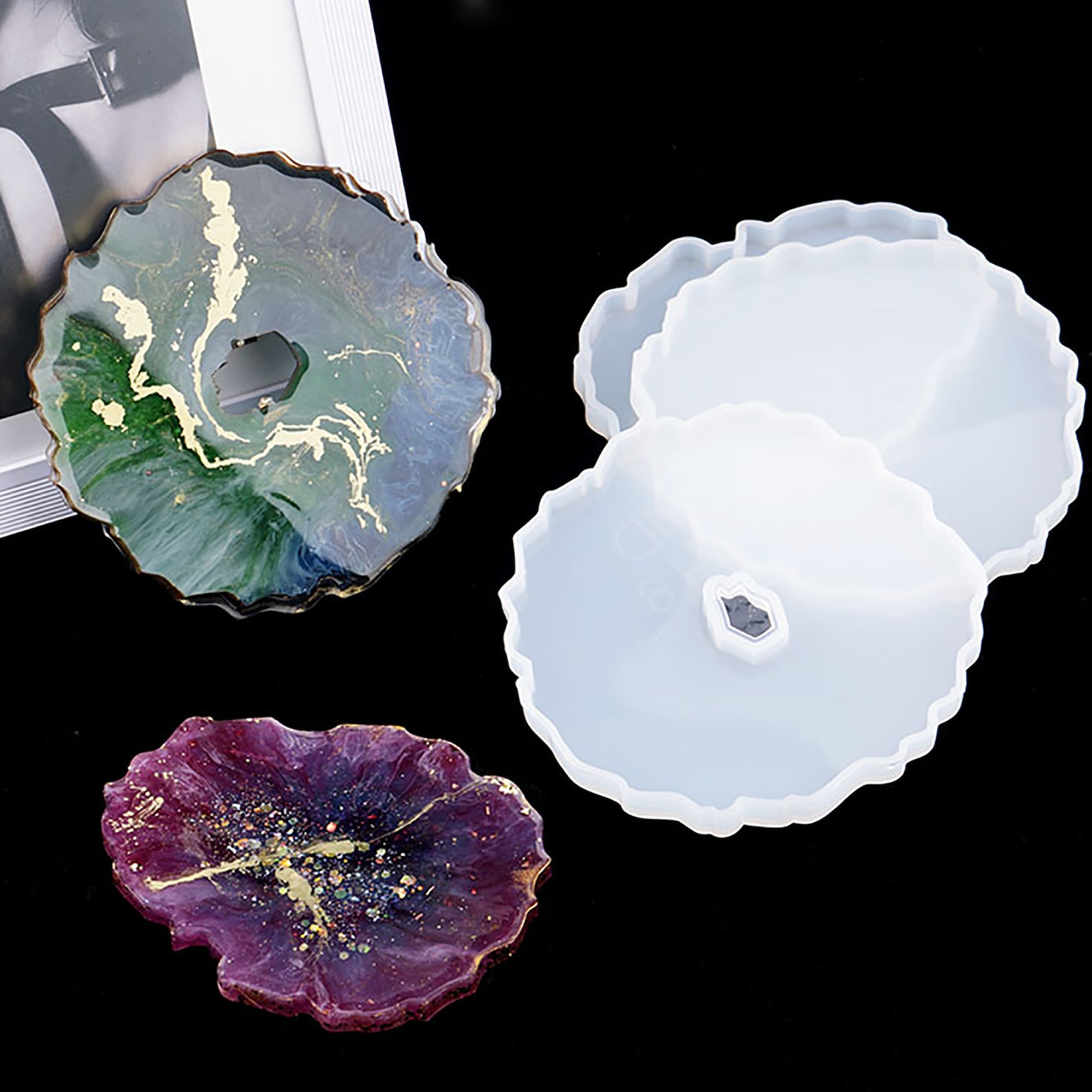 18 styles coaster resin molds wave coaster resin mold Resin Etsy