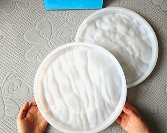 Molde de silicona para bandeja con diseño de olas oceánicas de 27 cm (10,7") - Bandeja DIY para crear regalos - Decoración del hogar Findingeye F2318