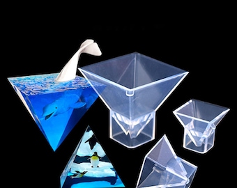 1in, 2in, 3in, Pyramid Silicone Resin Mold Set, Herbarium Ornament Molds for Gifts Making, Geometric Mold, Epoxy Resin Mold F862