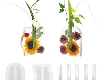 2 Stück Set, Kreative Reagenzglas Vase Silikonharz Form, Harz Herbarium Form, Kunsthandwerk, Formen Für Die Probe Herstellung, Epoxidform F871