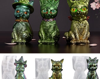 Créez des décorations de pendentif chat pirate magique avec un moule 3D en silicone brillant pour travaux manuels en résine - Fabrication de cadeaux avec un moule en résine époxy F1378
