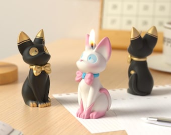 Silikonform Glückskatze Duftkerze - entzückende Gips Zement Harz Figur Haustier Dekor Handwerk Form - Findeauge F2955