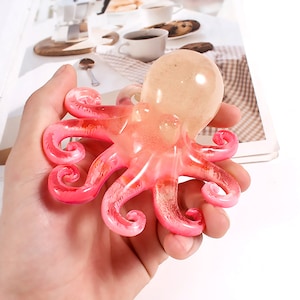 Epoxy Resin Octopus Mold - DIY 3D Ocean Sea Animal Ornament Silicone Mold for Casting, Soap, Candle Making - Findingeye F2501