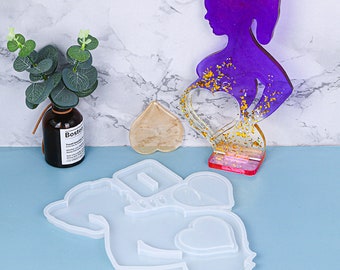 Stampo in resina per ornamento "Mamma incinta", stampo in silicone per portagioie da donna incinta, decorazione fai da te per la casa, regali decorativi fai da te F465