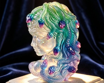 Medusa Silicone Mold, 3D Relief DIY Soap Scented Candle Figurine Plaster Cement Resin Craft - Findingeye F3051