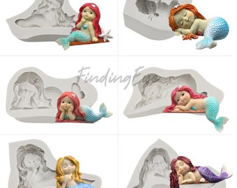 Silikonform Meerjungfrau: Aromatherapie Gips, Ton Moulds F183