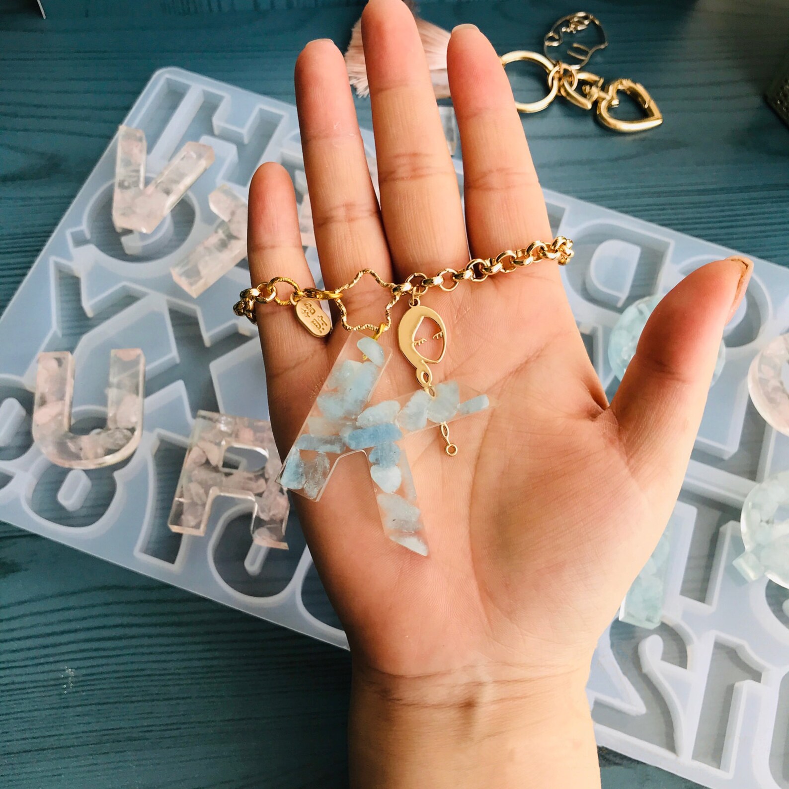 Letter Resin Mold Pendant Keychain Multi Size Multi Shape Etsy