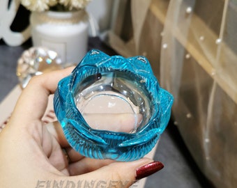 Lotus Flower Candle Holder Silicone Mold: DIY Resin Jewelry Holder F338