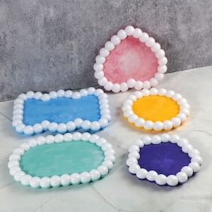 Geometric Bubble Bead  Tray Silicone Molds - Set of 5 Styles - Epoxy Resin Mold for Bubble Coasters - Home Decor - Findingeye F2714