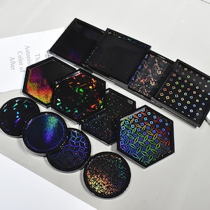 Hexagonal, Square, and Circular Silicone Molds for Glittering Holographic Display Bases and Trinket Tray: Create Your Own Blingy Gifts F1407