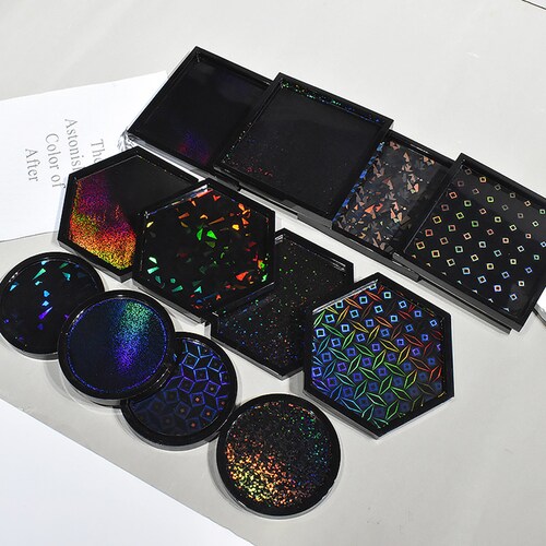 Sechseckige, quadratische und runde Silikonformen für glitzernde holografische Display-Basen und Schmuckschale: Kreieren Sie Ihre eigenen Schmuckstücke F1407