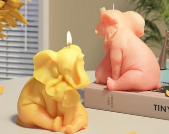 Elefant Duftkerze Silikonform - Gießform für stehenden Harz Elefant Skulptur DIY Geschenk Handwerk Kunst - Findingeye F2926