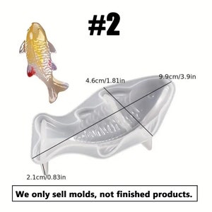 Koi Fish Silicone Mold DIY Epoxy Resin Mold for Fish-Shaped Jewelry and Crafts 3D Carp Mold for Pendant and Charms Making F2219 #2