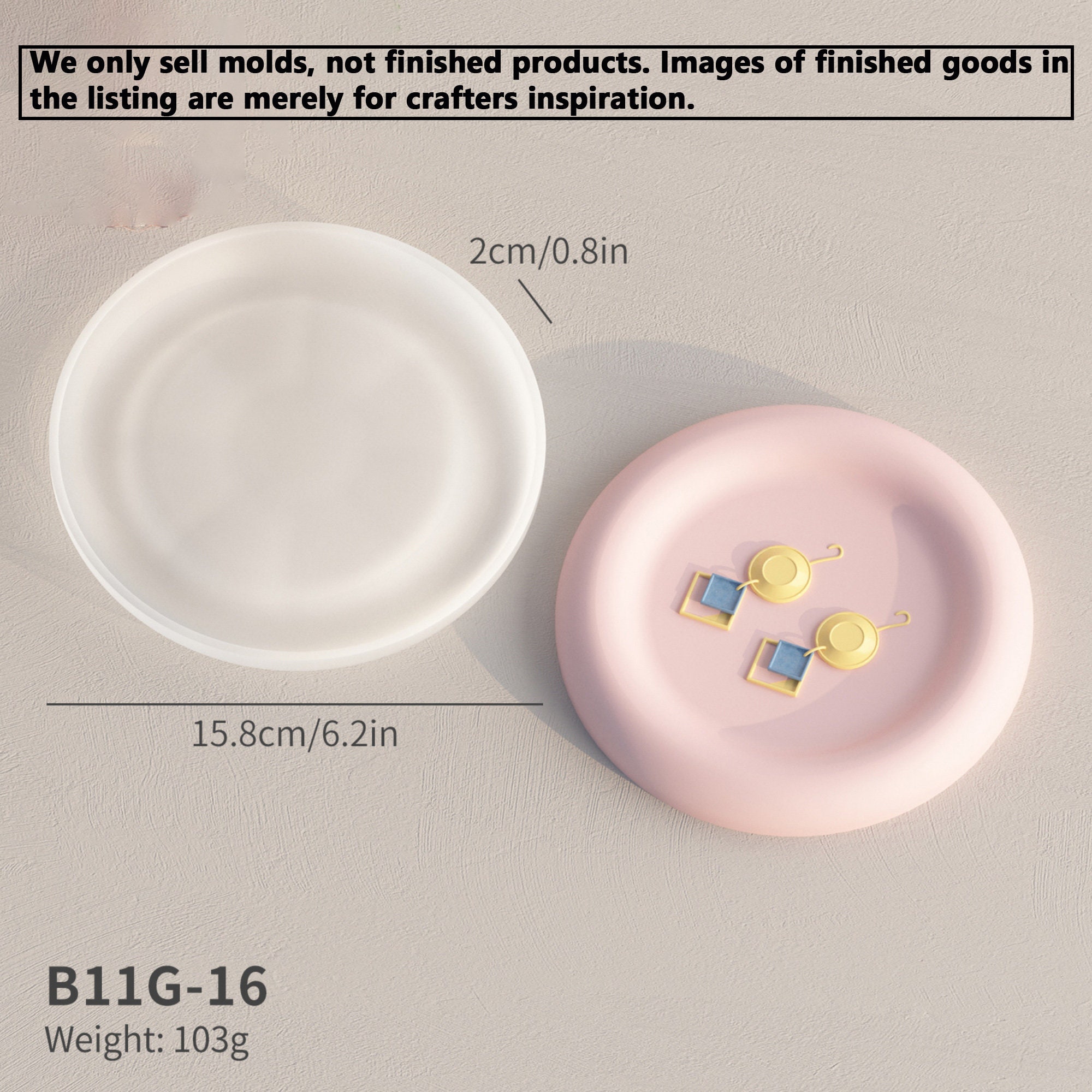 Geometric Tray Silicone Mold - DIY Round Flower Dish Plaster