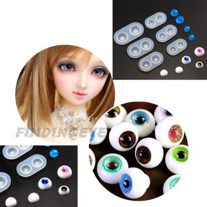 Puede incluir: Un juego de moldes de silicona transparente para hacer ojos de mu&ntilde;eca, con una variedad de ojos de mu&ntilde;eca coloridos de diferentes tama&ntilde;os. Los moldes est&aacute;n dise&ntilde;ados para crear dos ojos a la vez.