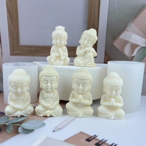 5 styles de moule en silicone bouddha, moule 3D pour la méditation spirituelle moine bouddhisme, moule à savon bouddha, moule bouddha bouddha, moule bouddha en plâtre F2107