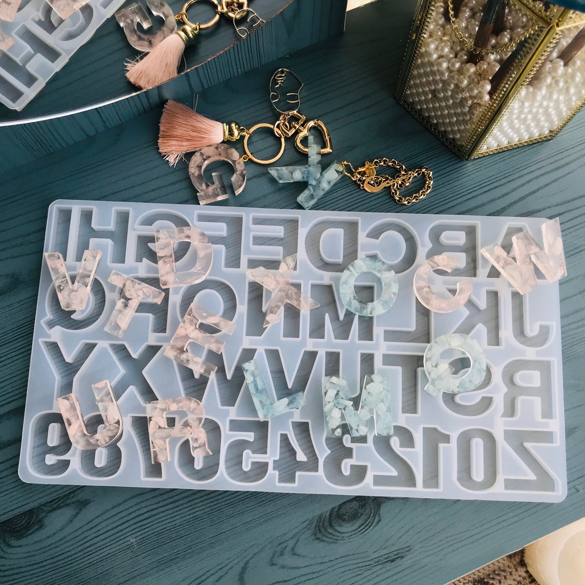 Letter Resin Mold Pendant Keychain Multi Size Multi Shape Etsy