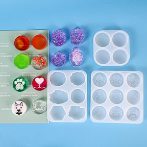 Molde de resina para agarre de teléfono, moldes de resina para PopSockets, 4 cavidades, 6 cavidades, 9 cavidades, moldes para agarre de teléfono, moldes para enchufe de teléfono, joyería f236