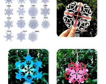 Christmas Snowflake Silicone Mold - 15 Styles, Keychain Resin Mould, Snowflake Epoxy Resin Casting Mold F1176