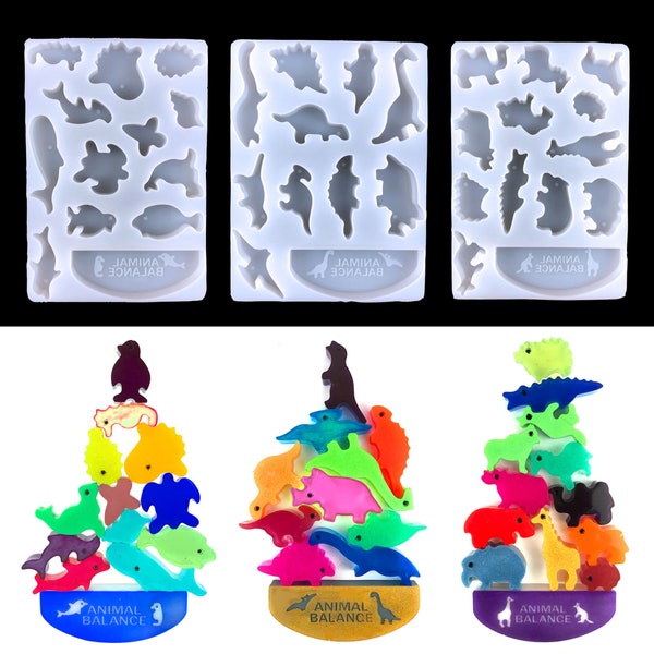 Dinosaur Building Blocks Silicone Resin Mold Set for Children's Gifts and Intellectual Development - 3 Piece Series F776