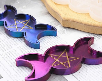 Mond & Sonne Pentagramm Silikonform: Schmuckschale