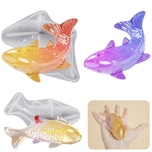 Koi Fish Silicone Mold DIY Epoxy Resin Mold for Fish-Shaped Jewelry and Crafts 3D Carp Mold for Pendant and Charms Making F2219 image 1