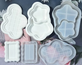 Molde de silicona con forma de pentagrama/nube para bandejas - Moldes para yeso, resina epoxi y cemento para decoración del hogar, diseño inspirado en un cielo estrellado - Findingeye F2712