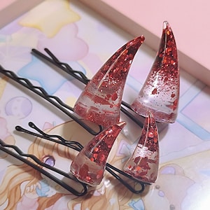 Mini Devil Horn resin mold , Halloween Cosplay Mold, Hair Pin Silicone Mold , Devil Hair Pin Decor, Vampire Ghost Horn Mold, DIY Horn F403