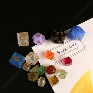 Moldes de silicona para dados de cristal para hacer tú mismo dados multifacéticos, dragones y mazmorras, juegos de rol de mesa, juego de dados, molde de resina epoxi F31