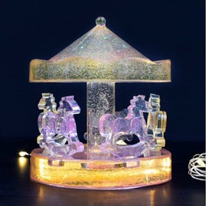 Merry-Go-Round Silicone Resin Mold for Gifts and Home Decor - Rotating Flying Chair Ornament Mold F1120