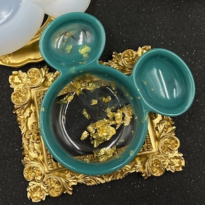 Stampo in resina per gioielli di Topolino, stampo in silicone per scatola portaoggetti, stampo in resina per scatola portaoggetti per gioielli, fusione fatta a mano, stampo in resina per testa di topo F81