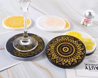 2 pcs set, Mandala Coaster Silicone Resin Mold, Molds For Gifts Making, Cup Coaster Mold, Coffee Cup Coaster Mold, Epoxy Resin Mold F884