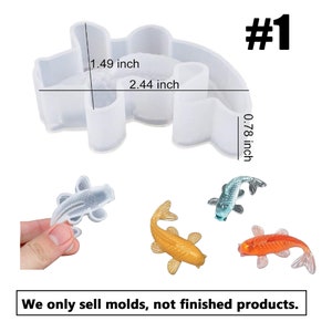 Koi Fish Silicone Mold DIY Epoxy Resin Mold for Fish-Shaped Jewelry and Crafts 3D Carp Mold for Pendant and Charms Making F2219 #1