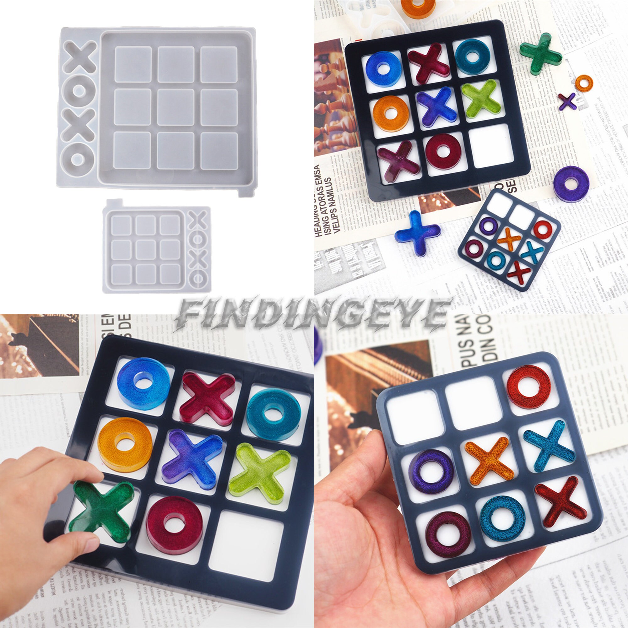 Fun and Interactive Tic Tac Toe Game Resin Silicone Mold - DIY Craft ...