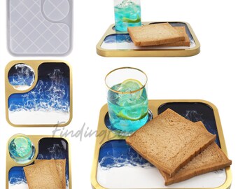 Molde de silicona para bandeja de vino y té: Manualidades de decoración del hogar F3011