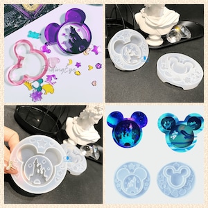 Mickey Mouse Quicksand Resin shaker Molds, Castle  Silicone Molds, Disney molds, resin keychain Accessories, silicone molds supplies F160