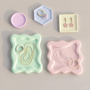 Irregular Cloud Shape Storage Tray Silicone Mold | DIY Round Dish, Cloud Decor Plaster, Cement, Resin Tray Mold - Findingeye F2805