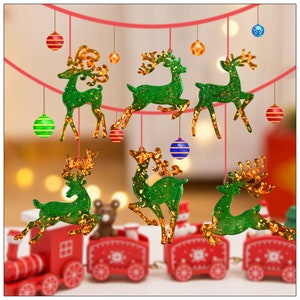Christmas Elk Pendant Resin Molds, Elk Decoration Silicone Mold, Elk Keychain Mold, Christmas Tree Decoration Mold, Hanging Decoration F494