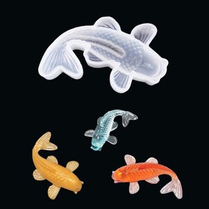 Koi Fish Silicone Mold DIY Epoxy Resin Mold for Fish-Shaped Jewelry and Crafts 3D Carp Mold for Pendant and Charms Making F2219 image 2