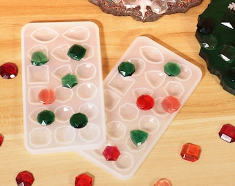 Molde de resina de silicona con gemas de diamante natural para accesorios de joyería, para anillos, collares, relojes y kit de decoración de uñas con parche de gemas brillantes F1640