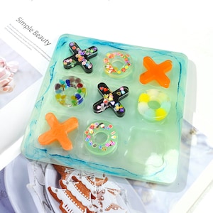 Fun and Interactive Tic Tac Toe Game Resin Silicone Mold - DIY Craft for XO Family Games - 7.6″×9.6″- Handmade Gifts F1897