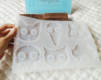 Molde de silicona con forma de calavera de garra de gato: Manualidades para llaveros F359