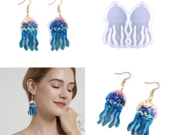 Jellyfish Earring Pendant Silicone Resin Mold, Molds for Gifts Making, Pendant Mold, Keychain Mold, Epoxy Resin Mold F1222