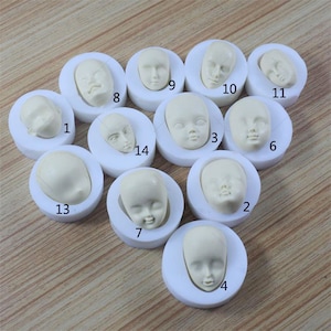 Silicone BJD Doll Head Mold, Ball-Jointed Doll Head Mold, Miniature doll head Mold, Plaster Clay  Polymer Resin BJD Doll Mold F444-1